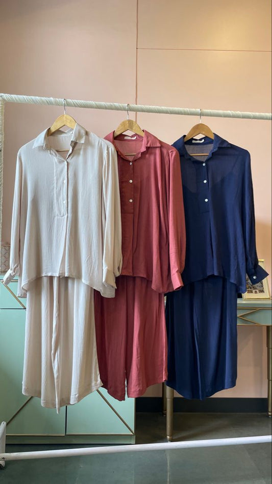 4 Colour Muslin Fabric latest Cord Set