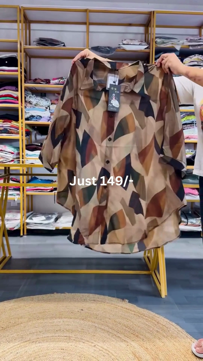 Abstract Printed Casual Shirt