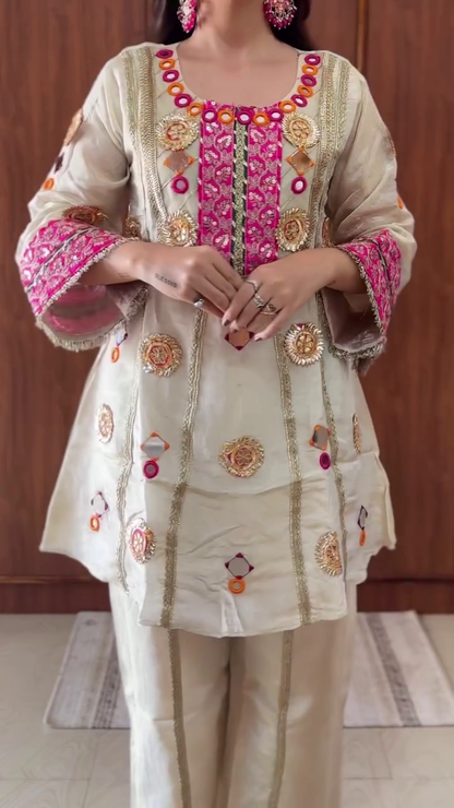 Elegant Embroidered Kurta Pant Set for Women